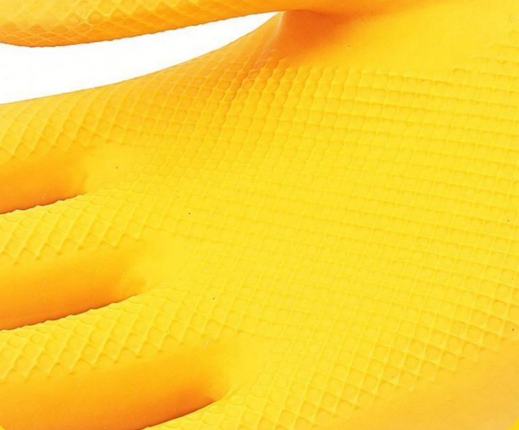 Household Rubber Cleaning Gloves, Non-slip Textured Latex Dishwashing Gloves, Long Cuff Waterproof Household Kitchen Cleaning Gloves, Reusable for Kitchen and Bathroom Cleaning 1 Pair ( Pack of 2)