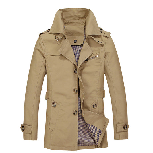 UNINUKOO Men Jackets Casual Outwear Windbreaker Jacket Slim Trench Coat