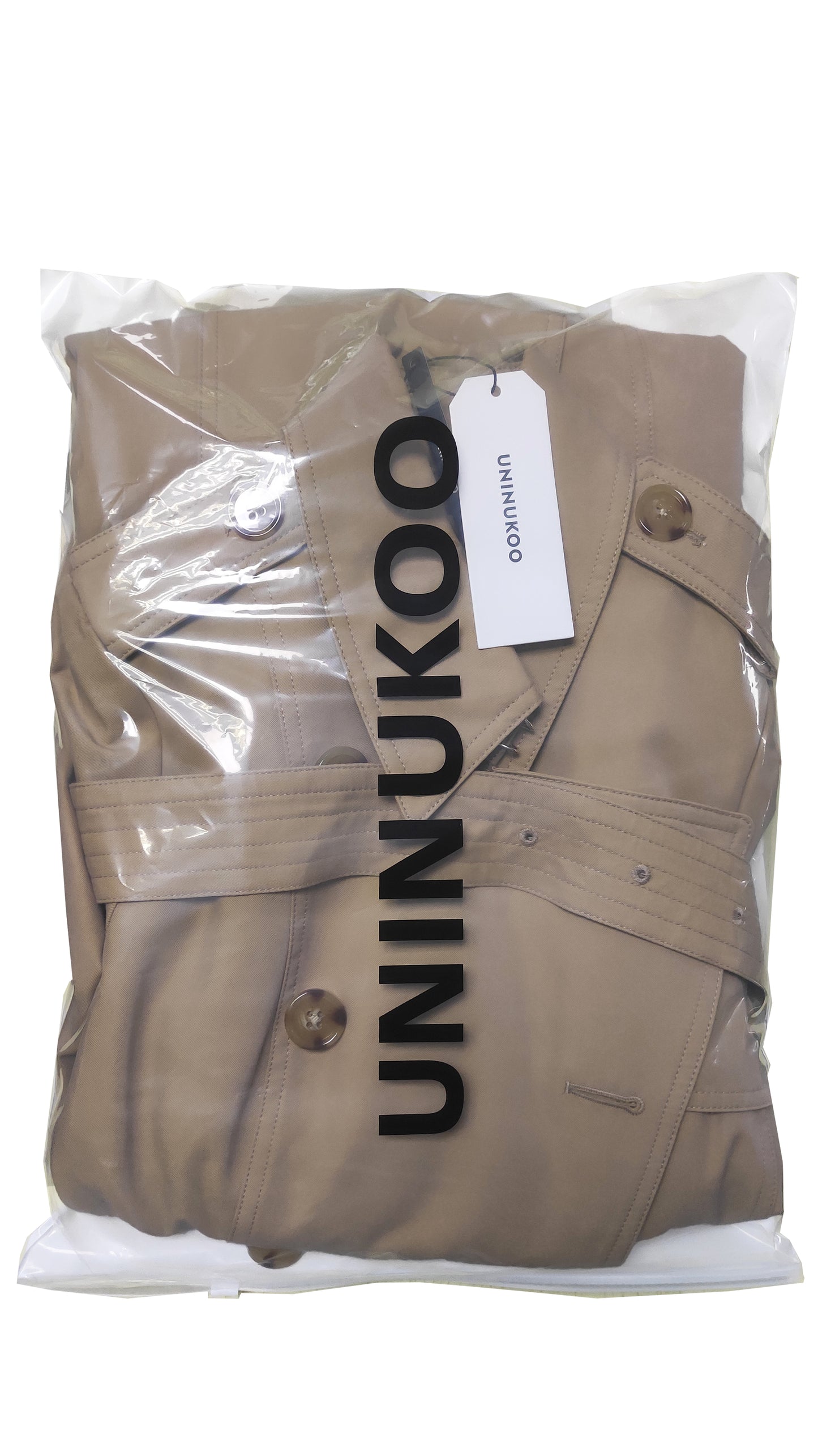 UNINUKOO Women's Double-Breasted Trench Coat Classic Lapel Overcoat Slim Outerwear Coat with Belt