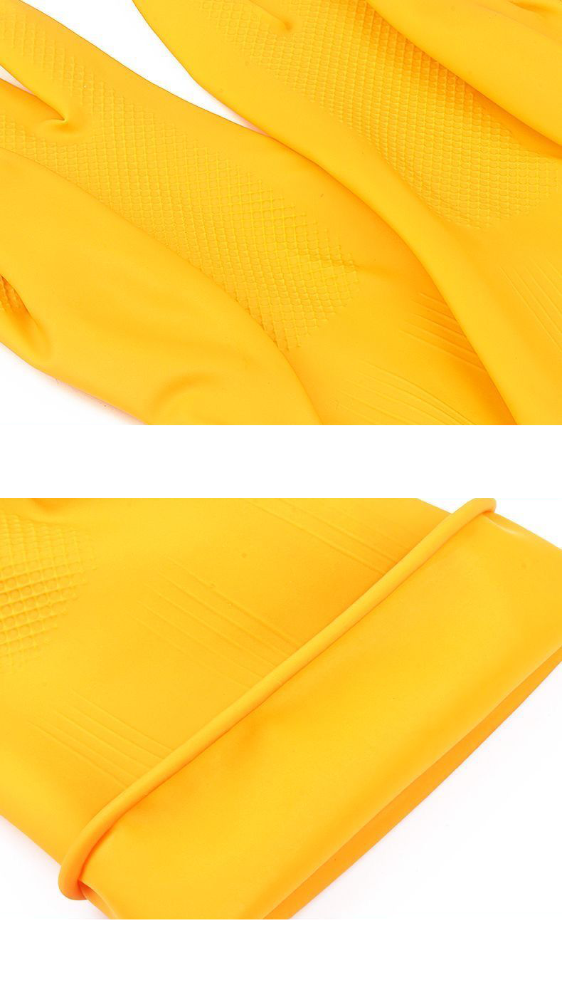 Household Rubber Cleaning Gloves, Non-slip Textured Latex Dishwashing Gloves, Long Cuff Waterproof Household Kitchen Cleaning Gloves, Reusable for Kitchen and Bathroom Cleaning 1 Pair ( Pack of 2)