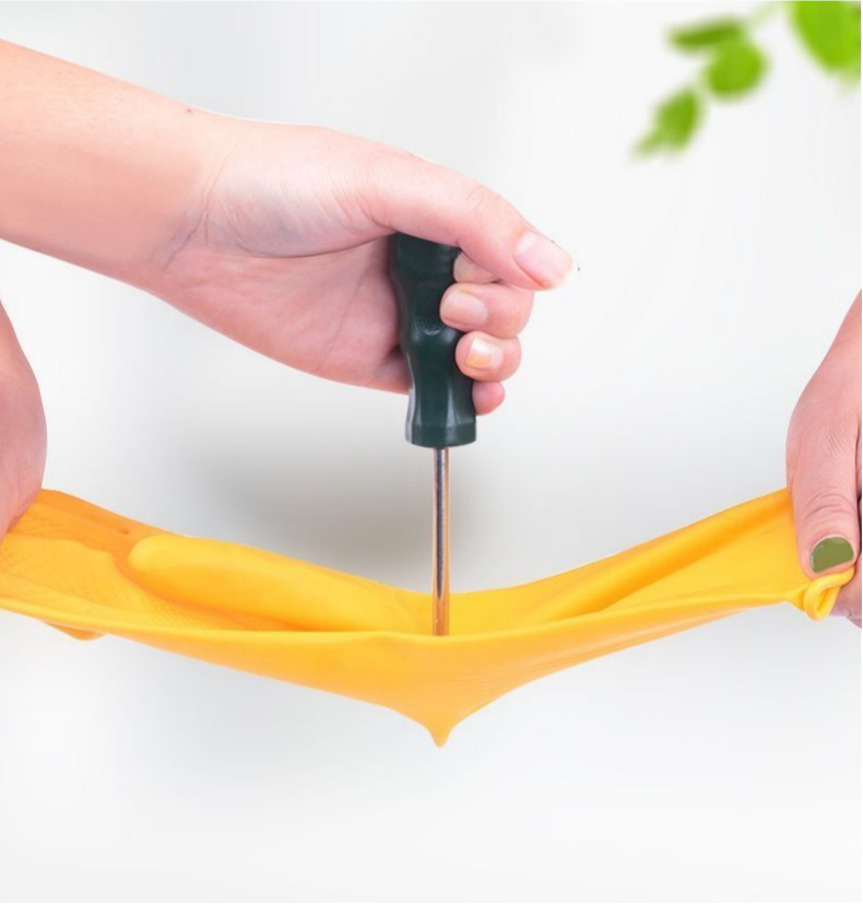 Household Rubber Cleaning Gloves, Non-slip Textured Latex Dishwashing Gloves, Long Cuff Waterproof Household Kitchen Cleaning Gloves, Reusable for Kitchen and Bathroom Cleaning 1 Pair ( Pack of 2)