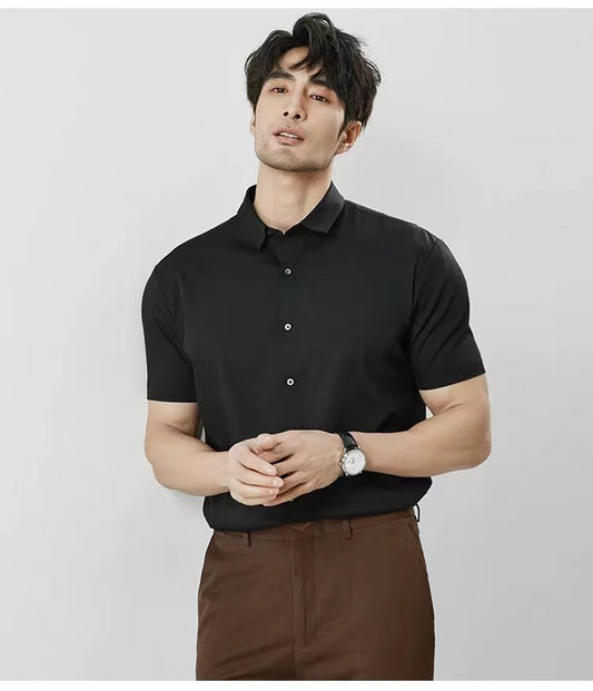 ZXFC Men's Black Short Sleeve Shirt for Summer