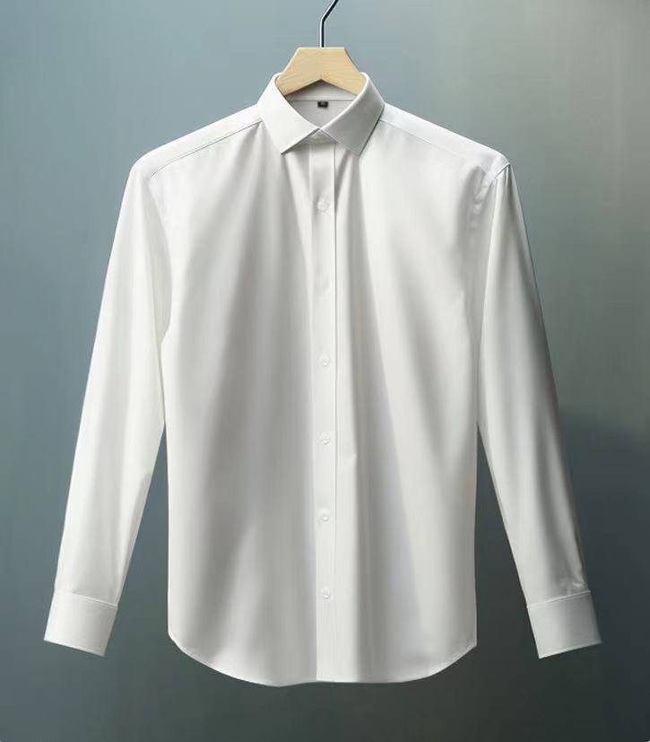 ZXFC Men's White Shirt With Long Sleeves For Spring And Summer