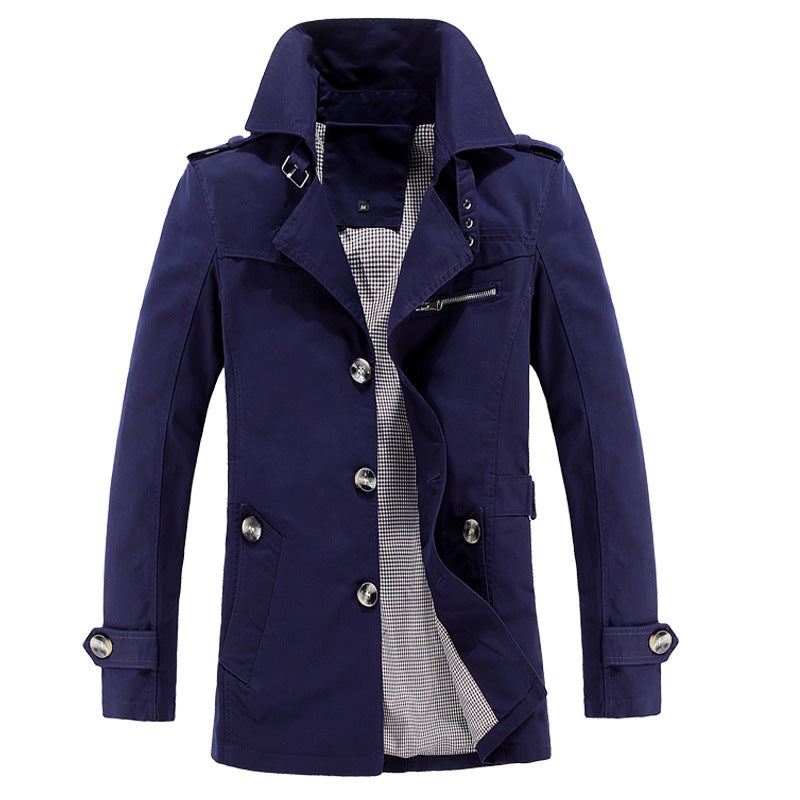 Men Jackets Casual Outwear Windbreaker Jacket Slim Trench Coat