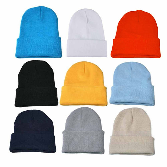 UNINUKOO Solid Color Knitted Beanies Hat Winter Warm Ski Hats Men Women Hip Hop Caps