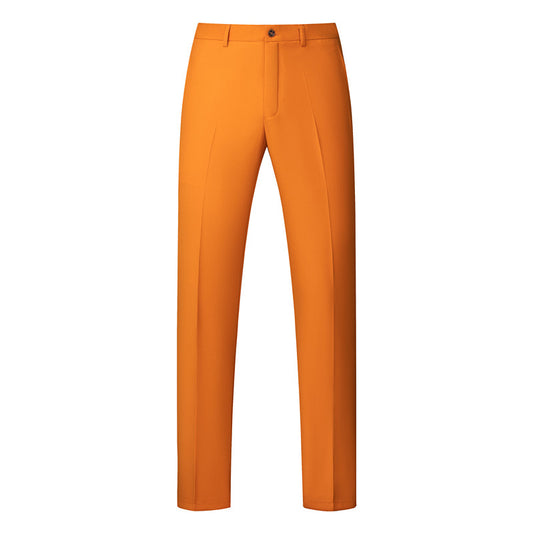 Mens Casual Trousers Slim Fit Flat Front Pants