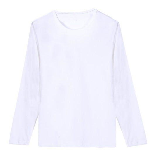 UNINUKOO Men's O-neck Long Sleeve Knit Shirt Grey Black White Solid Colors